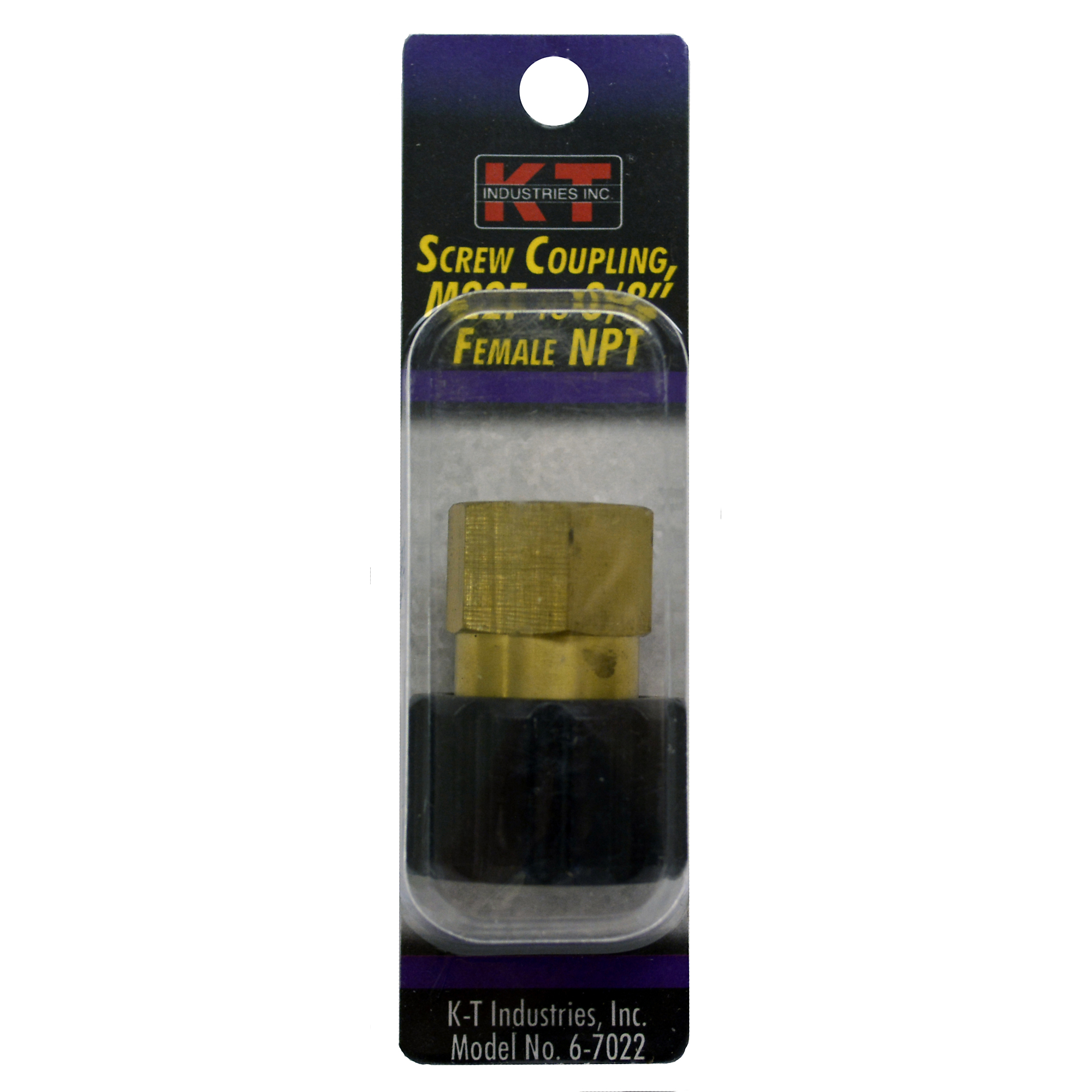 K-T Industries Screw Coupling — M22F to 3/8in. Female NPT, 5800 PSI, Model# 6-7022